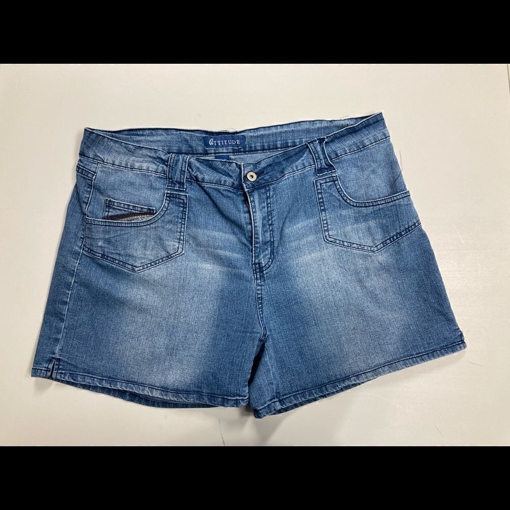 ATTITUDE, Women’s Jean Shorts, blue, 20W‎